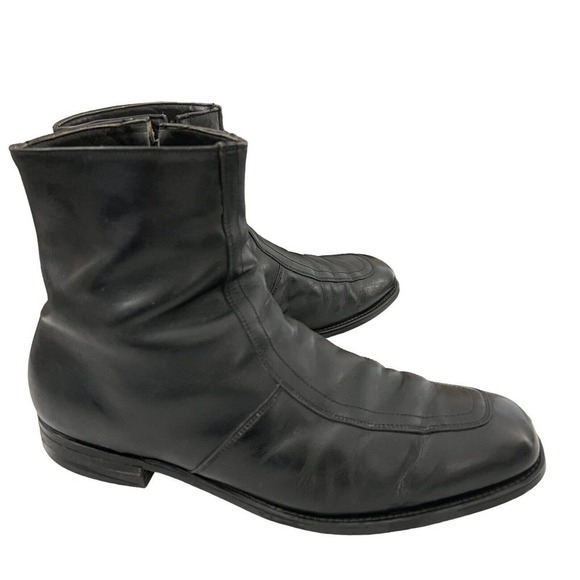 Vintage Boot & Shoe Workers Union Mens Black Leather Chukka Boots Sz 12E - Picture 1 of 10